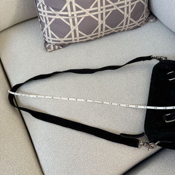 Urban Outfitters Suede Speedy Satchel Crossbody Convertible Leather Black NEW - Picture 14 of 16